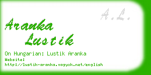aranka lustik business card